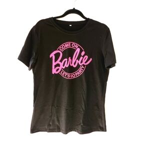 Come on BARBIE let's go party black and pink crewneck t-shirt
